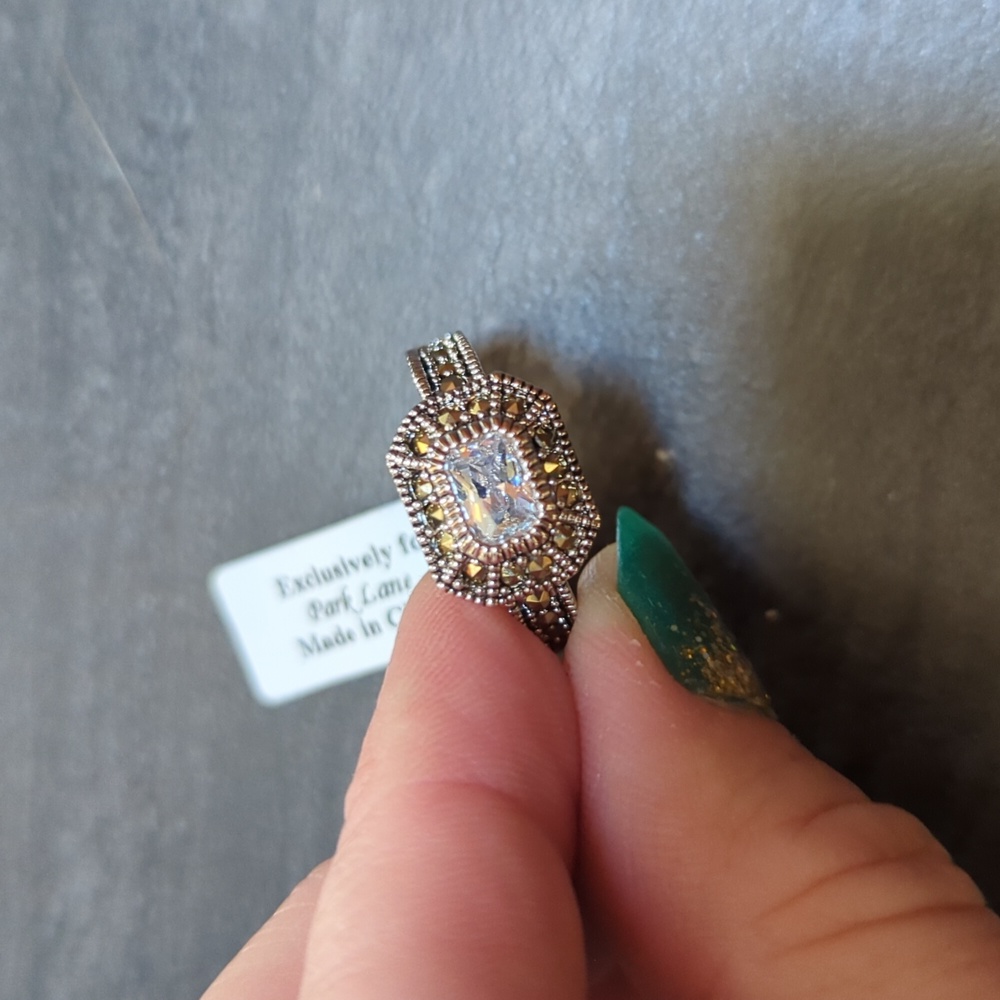 Park Lane Silver Cocktail Ring Art Deco